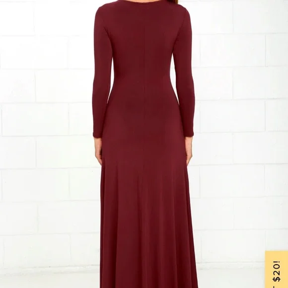 Lulu’s Burgundy Maxi Dress - Picture 4 of 9